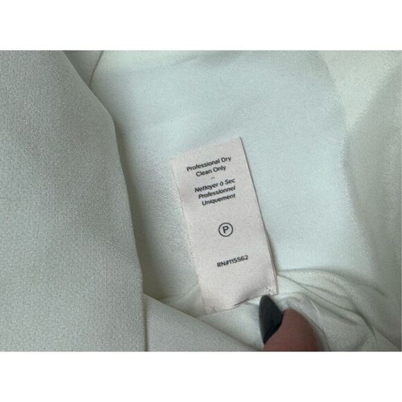 NWT Cinq a Sept Amara White Choker Mock Neck Crop Top BELL Sleeve SZ 2 - Picture 9 of 12